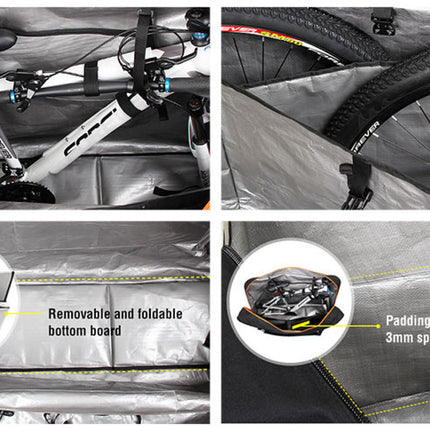 SPORTACE Bike Plane Bag Portable Soft Shell Travel Case Mountain Hybrid BMX Road Bike - 120CM X 75CM BK11- Black.