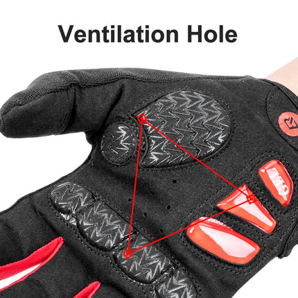 Full Finger MTB Gloves Large Size for Mountain Road Bike Breathable Red Rockbros Unisex Device Friendly Finger Material Anti Slip.