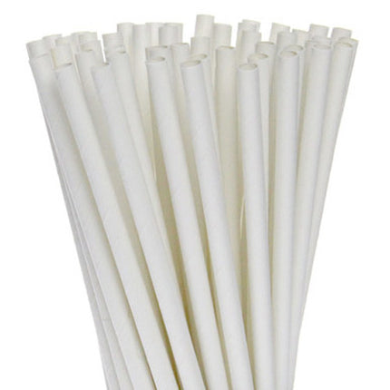 50 Pack White Drinking Straws Biodegradable Eco Paper Birthday Party Event Bistro Bar Cafe Take Away.
