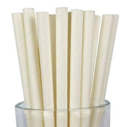 50 Pack White Drinking Straws Biodegradable Eco Paper Birthday Party Event Bistro Bar Cafe Take Away.