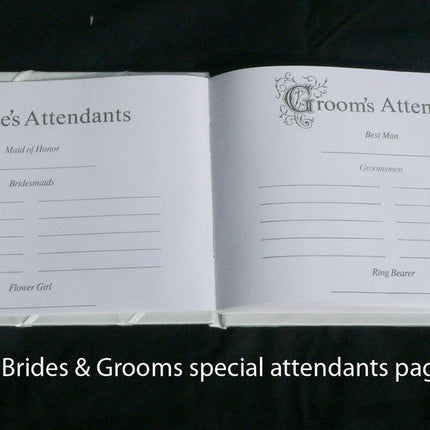 White Wedding Guest Book Register with Silver Pen Matching Stand Set 36 Lined Pages - White Sach Diamante Cover.