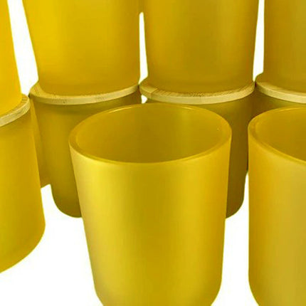 40 Bulk Yellow Frosted Glass Votive Candle Holders Table Centreoieces  Xmas Wedding Anniversary Event Recption Party Function or Home Decor.