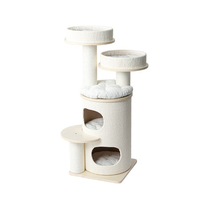 HONEYPOTCAT PURRING Multi-Level Sisal Barrel Cat Tower - PRO 117cm.