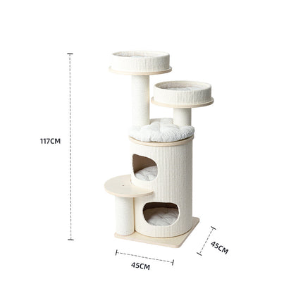 HONEYPOTCAT PURRING Multi-Level Sisal Barrel Cat Tower - PRO 117cm.
