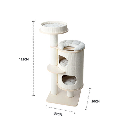 HONEYPOTCAT PURRING Plush & Sisal Barrel Cat Tower - 122cm.