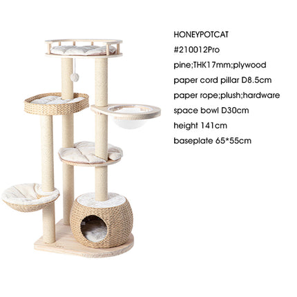 HONEYPOTCAT Cosy Woven Cat Perch - 141.5cm.