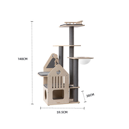 HONEYPOTCAT Grand Cat Mansion With Space Capsule - 148cm.