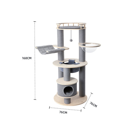HONEYPOTCAT Majestic Reinforced Multi-Level Cat Tree With Hammock - 168cm.