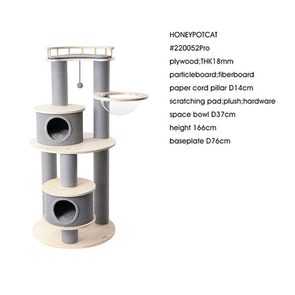 HONEYPOTCAT Majestic Reinforced Multi-Level Cat Tree  - 165cm.