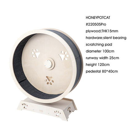 HONEYPOTCAT Fit & Fun Active Runner Wood Cat Wheel - Ultimate 119.5cm.