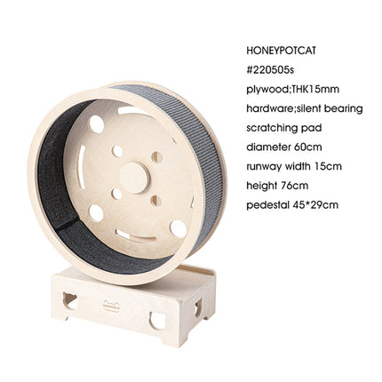 HONEYPOTCAT Fit & Fun Active Runner Wood Cat Wheel - Compact 79.5cm.