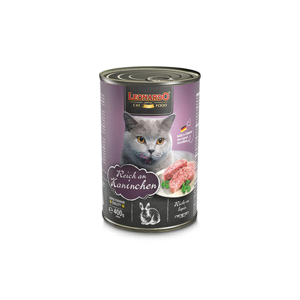 LEONARDO Quality Selection Rich in Rabbit Wet Cat Food 400gx6.
