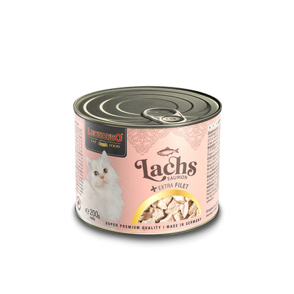 LEONARDO Salmon + Extra Fillet Wet Cat Food 200gx6.