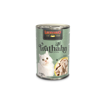 LEONARDO Turkey + Extra Fillet Wet Cat Food 400gx6.