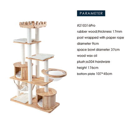 HONEYPOTCAT MZ Grand Elegance Cat Catsle With Space Capsule - PRO 176cm.