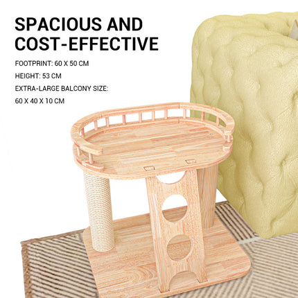 HONEYPOTCAT MZ Happy Steps Wooden Cat Tree - 53cm.