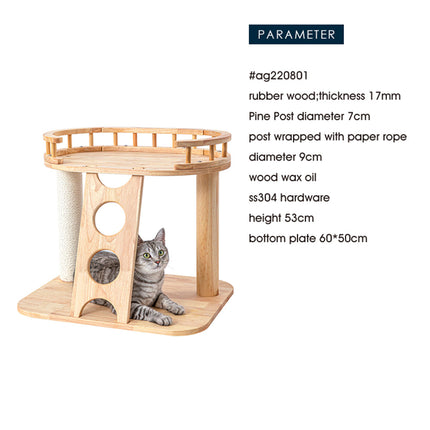 HONEYPOTCAT MZ Happy Steps Wooden Cat Tree - 53cm.