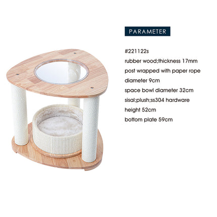 HONEYPOTCAT MZ Simple Joy Wood Cat Tower - Space Pod 52cm.