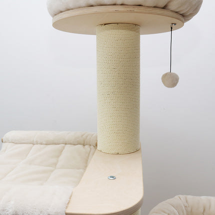 CATIO VINTAGE Solid Wood Cat Climbing Tree Post Scratcher 176cm.