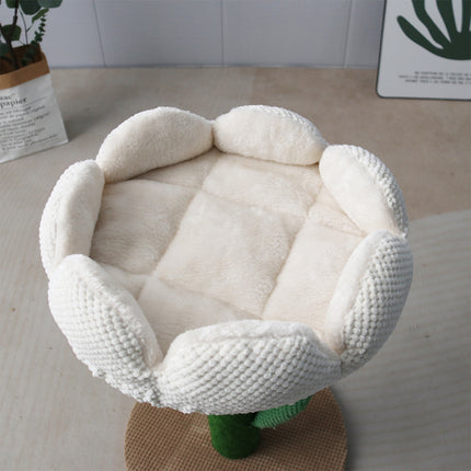 CATIO White Camelia Flower Cat Scratching Tree.