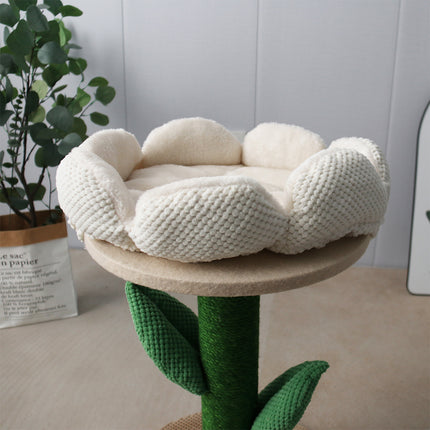 CATIO White Camelia Flower Cat Scratching Tree.