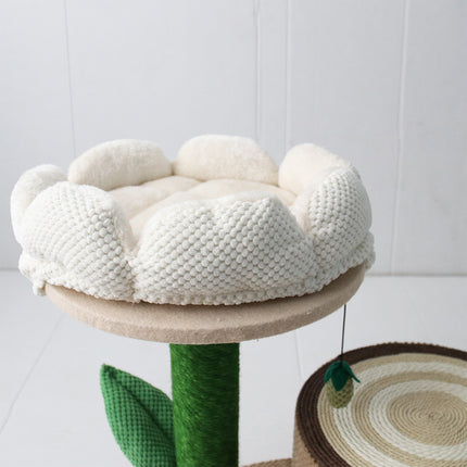 CATIO Log Cat House With White Camelia Cat Scratching Tree.
