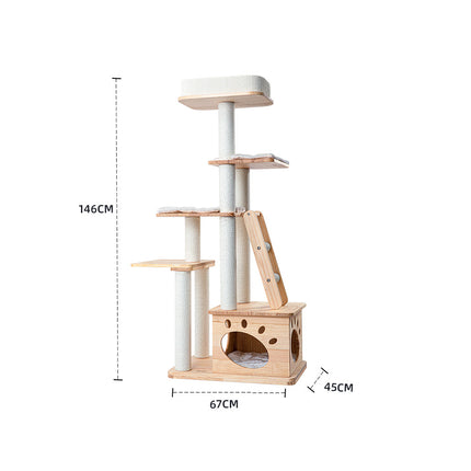 HONEYPOTCAT Elegant Wood Retreat - 146cm.