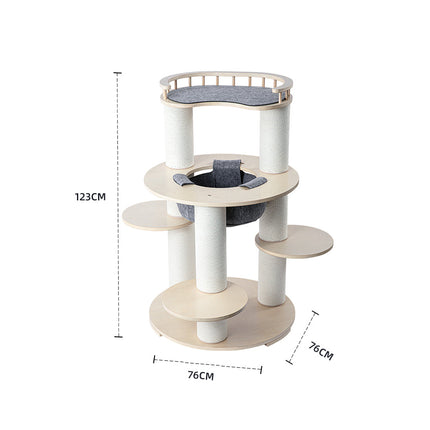 HONEYPOTCAT Harmony Wood Cat Tower - 123cm.