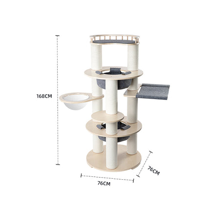 HONEYPOTCAT Harmony Wood Cat Tower - 168cm.