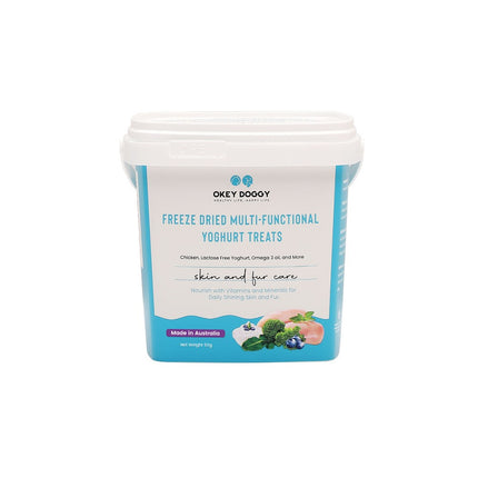 OKEY DOGGY Freeze Dried Skin & Fur Care Multifunctional Yoghurt Pet Treats 50g.
