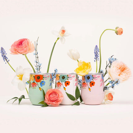Corkcicle Stemless - 340ml Rifle Paper - Garden Party Cream.