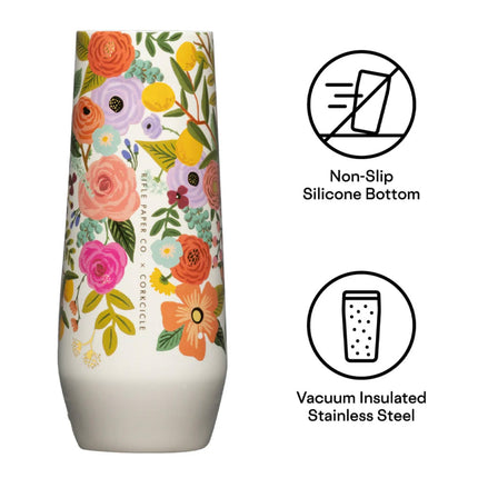 Corkcicle Stemless Flute - 207ml Rifle Paper - Garden Party Cream.