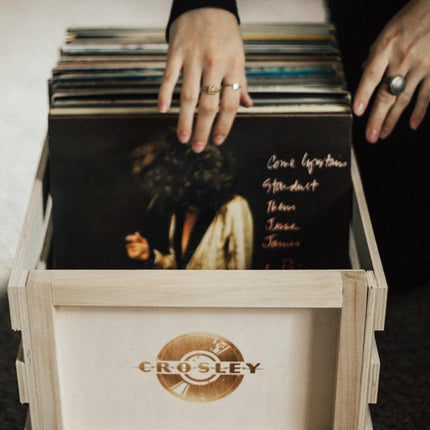 Crosley Cruiser Bluetooth Portable Turntable - Silver + Bundled Crosley Record Storage Crate.