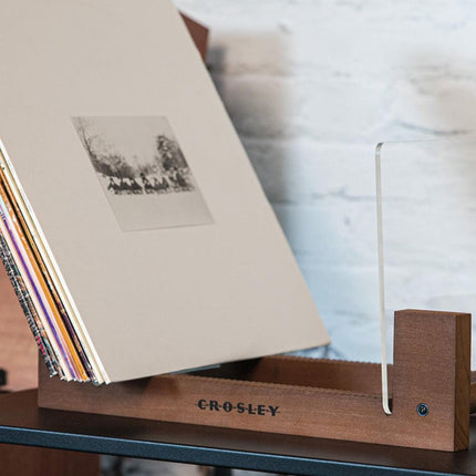 Crosley Voyager Bluetooth Portable Turntable - Dune + Bundled Crosley Record Storage Display Stand.