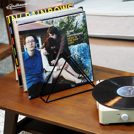 Crosley Voyager Bluetooth Portable Turntable - Dune + Gadhouse Vinyl Rack Bundle - Black.