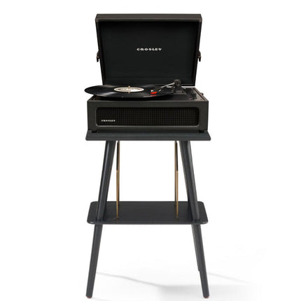 Crosley Voyager Bluetooth Portable Turntable + Crosley Turntable Stand Bundle - Black.