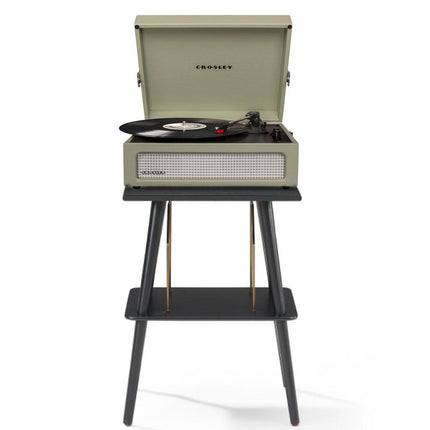 Crosley Voyager Bluetooth Portable Turntable + Crosley Turntable Stand Bundle - Sage.