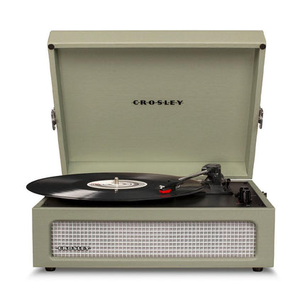 Crosley Voyager Bluetooth Portable Turntable + Crosley Turntable Stand Bundle - Sage.