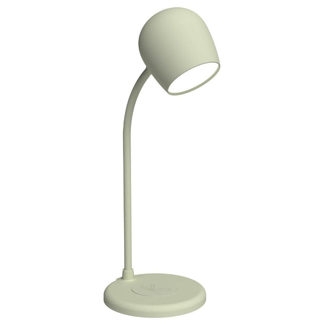 Kreafunk Ellie Lamp W/ Qi Charger And Bluetooth Speaker - Dusty Olive.