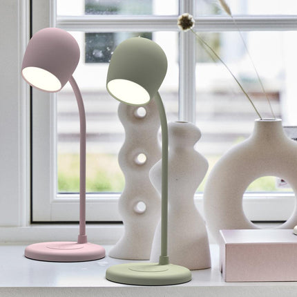 Kreafunk Ellie Lamp W/ Qi Charger And Bluetooth Speaker - Dusty Olive.