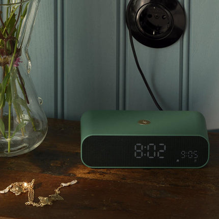 Kreafunk Wakie Alarm Clock Qi Charger + Bluetooth - Nordic Green.