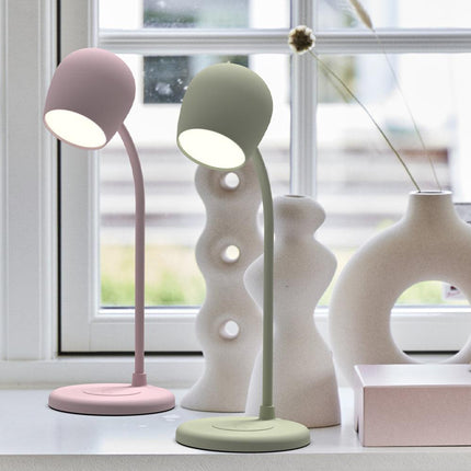 Kreafunk Ellie Lamp W/ Qi Charger And Bluetooth Speaker - Dusty Rose.