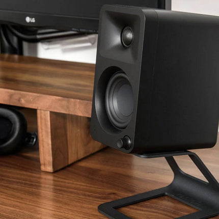 Kanto OBI3 Turntable - Matte Black with Kanto ORA 100W Powered Speakers - Black Bundle.
