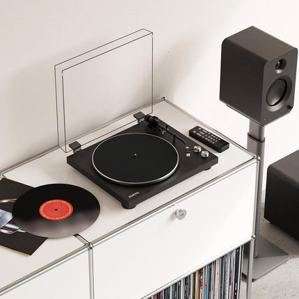 Kanto OBI3 Turntable with Bluetooth 5.3, Preamp, and Pitch Control - Matte Black.