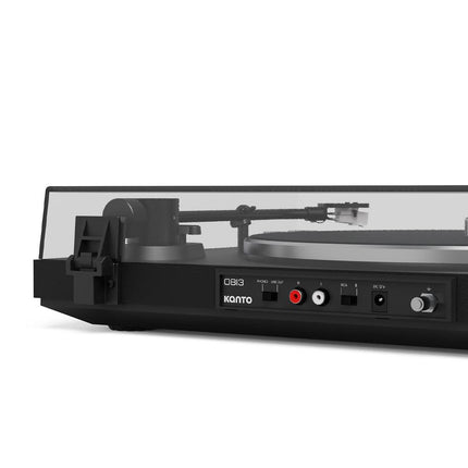 Kanto OBI3 Turntable with Bluetooth 5.3, Preamp, and Pitch Control - Matte Black.