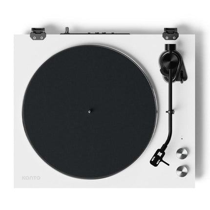 Kanto OBI3 Turntable with Bluetooth 5.3, Preamp, and Pitch Control - Matte White.