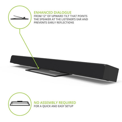 Kanto S10 Low-Profile Angled Sound Bar and Center Channel Speaker Stand for Home Theater.