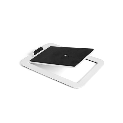 Kanto S4W Angled Desktop Speaker Stands for Midsize Speakers - Pair, White.
