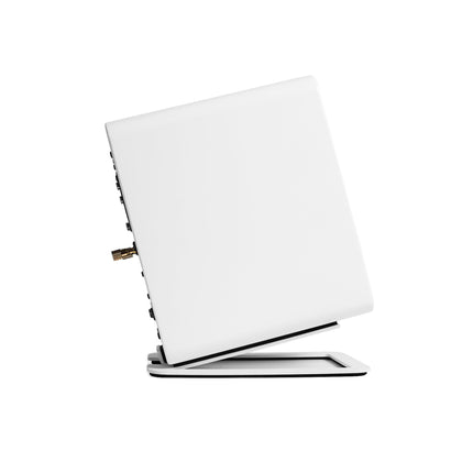 Kanto S4W Angled Desktop Speaker Stands for Midsize Speakers - Pair, White.