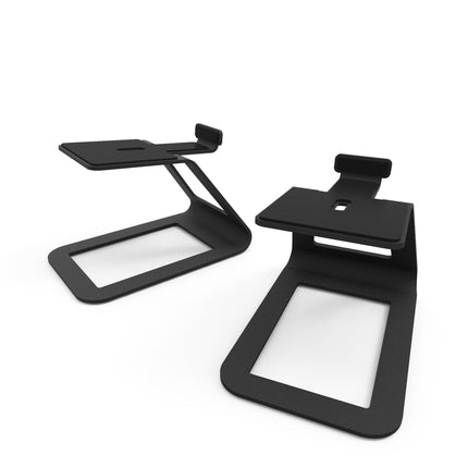 Kanto SE4 Elevated Desktop Speaker Stands for Midsize Speakers - Pair, Black.